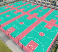 【奧美佳】硅pu籃球場 硅pu籃球場施工廠家 硅pu球場建設 (5)