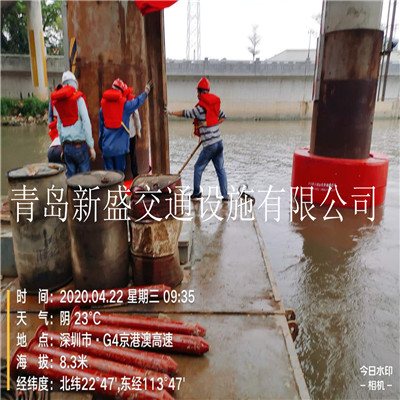 青島新盛交通2020年生產(chǎn)橋梁復(fù)合材料防撞圈安裝